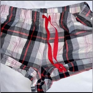 Victoria's Secret Plaid Pajama Shorts. Pink/White/Black. Size Medium.